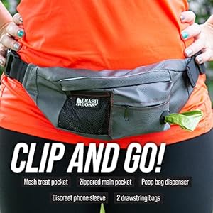 Leashboss dog treat pouch for training | training treat pouches for pet training | treat bag for dog training | portable kibble snack container for pets | fanny pack waist belt transport on the go   cucciolini doodles