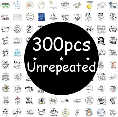 Image of Spanish Motivational Stickers - No Duplicates - Inspirational Affirmation Decals for Teachers, Students & Classroom - Waterproof Vinyl Quotes for Water Bottles, Journals & Scrapbooks
