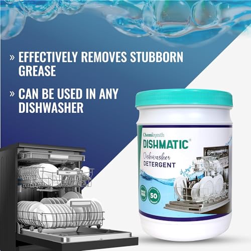 Image of Dishmatic Dishwasher Detergent Combo (4 kg), Automatic Dishwashing Powder for Spotless, Sparkling Clean Dishes & Glassware, Tough on Stains & Residue, Eco-Friendly (Pack of 4)