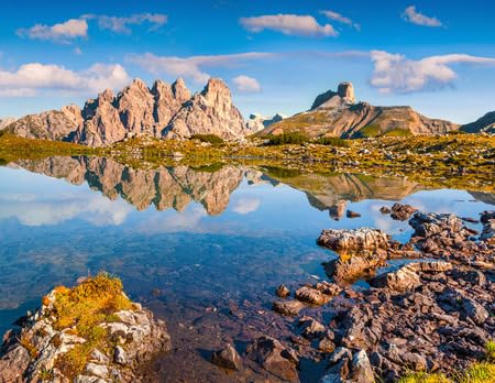 Affiche Piana Dolomites soleil d'été pour une déco murale apaisante