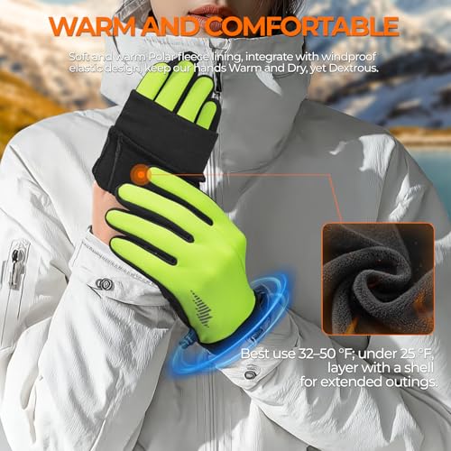 Image of rivmount Winter Gloves Women Men, Cold Weather Touch Screen Liner Glove, Windproof 3-Layers, for Running, Cycling, Biking, Hiking, Driving