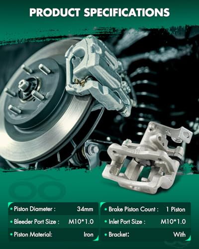 Image of SCITOO 19B6793 19B6792 Rear Left & Right Disc Brake Calipers Assembly w /Bracket for Dodge for Attitude 2012-2014,for Hyundai for Accent 2012-2017