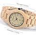 BEWELL Mens Wooden Watches Lightweight Analog Quartz Handcrafted Wristwatch with Calendar Gifts for Men (Maple Wood)