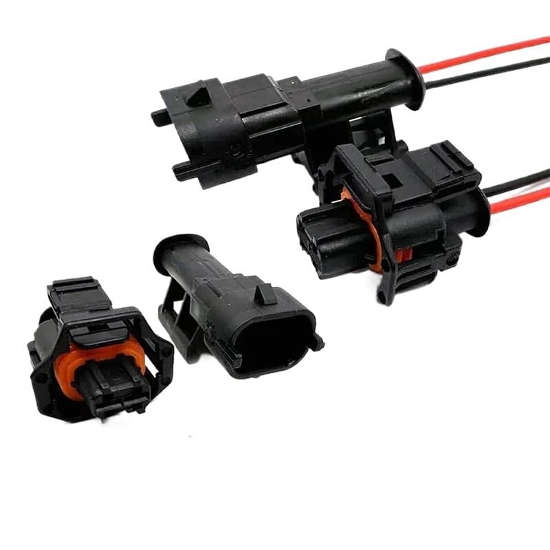 5 Sets 2 Pin Auto Fuel Common Rail Injector Connector Plug Car Crankshaft Socket 1928403698 1928404226(White)