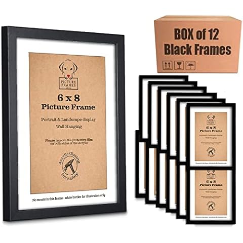 Box of 12 Photo Frames 8x6, Black Frames, 6x8 Photo Frame, Wood Picture Frame, 8 x 6 Photo Frame, Wall Frames, Wall Photo Frame, Photo Frame 8x6, 8x6 Picture Frames, 8x6 Frame, 8x6 Photo Frame Black Cover