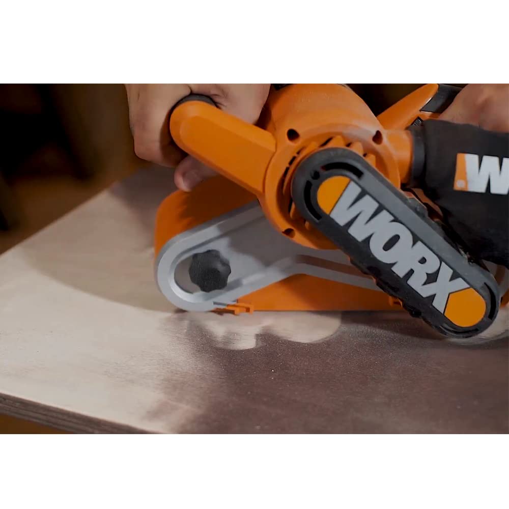 WORX Lijadora de Banda 950W | WX 661.1 | Superficie de lijado 76 x 130mm, sistema de autocentrado, cambio rápido de banda