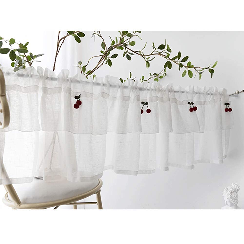 Cortina pequeña blanca de estilo pastoral americano para café y decoración