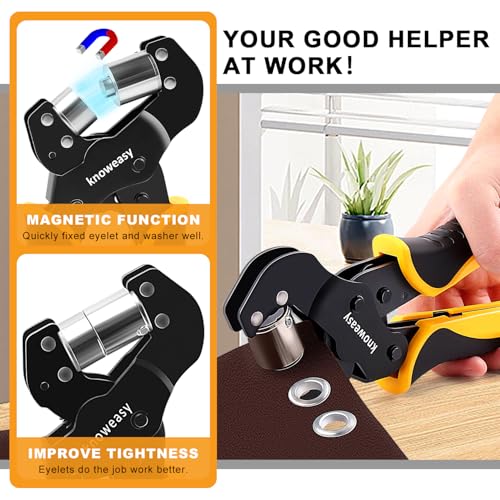 Knoweasy KN-GR-1 Grommet Tool Set: 3/8 Inch Handheld Grommet Plier thumb #2
