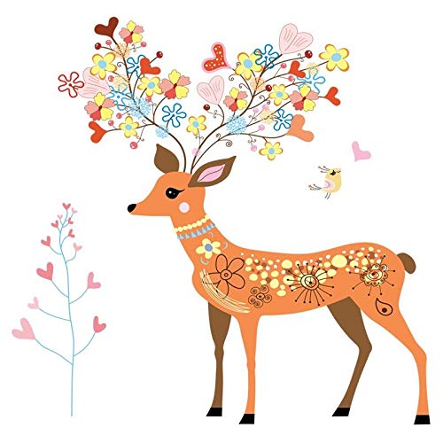 ZRDMN Wall Sticker Wall Mount Deer Wall Nordic Sticker Wall Paper The Wall Tops Accessories Can Remove Art Murals for Bedroom Living Room Office Family Nursery Bathroom Kitchen