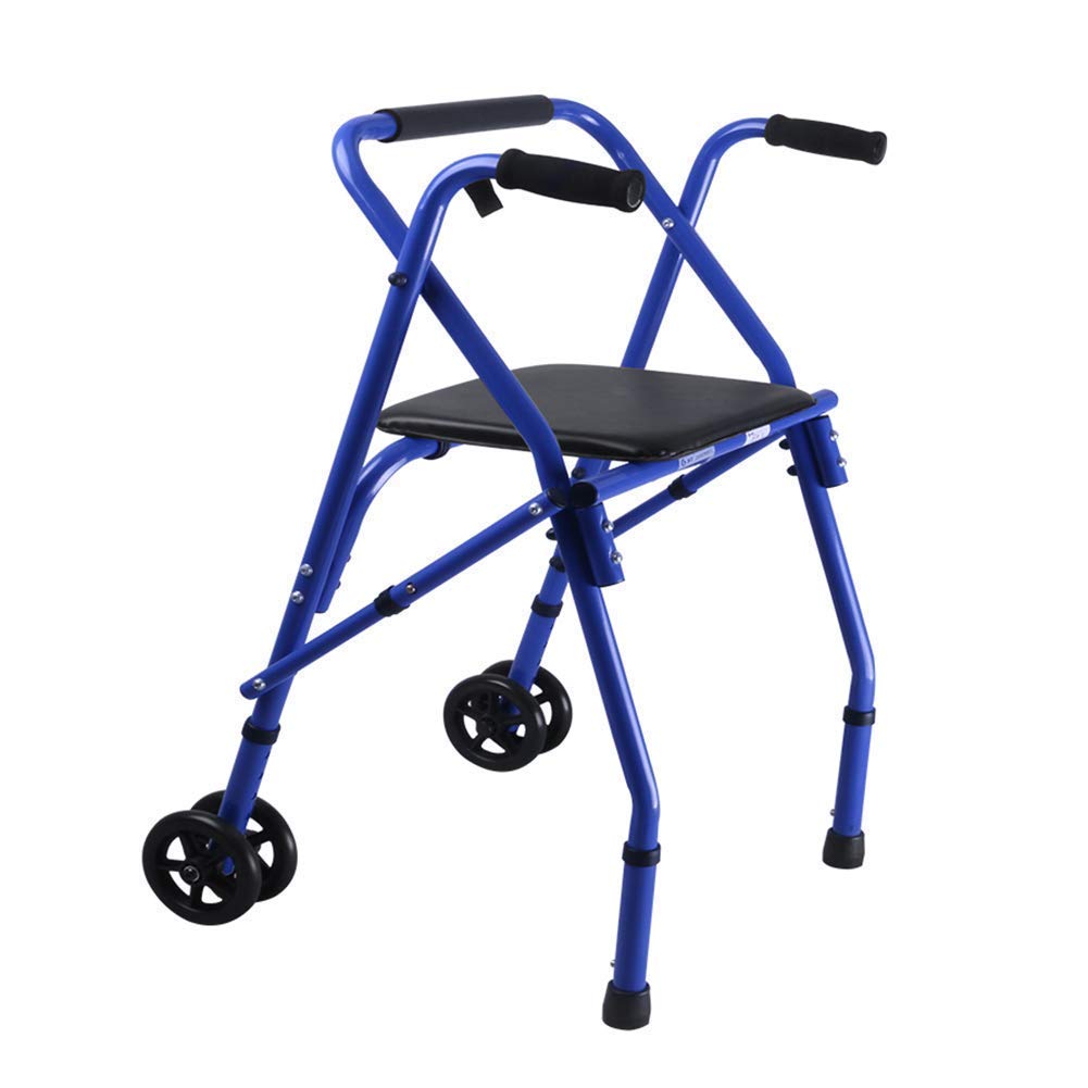 Chodzik, rama spacerowa 2-kołowy lekki składany chodzik Rollator z wyściełanym siedzeniem dla seniorów w podeszłym wieku niepełnosprawnych niepełnosprawnych little surprise