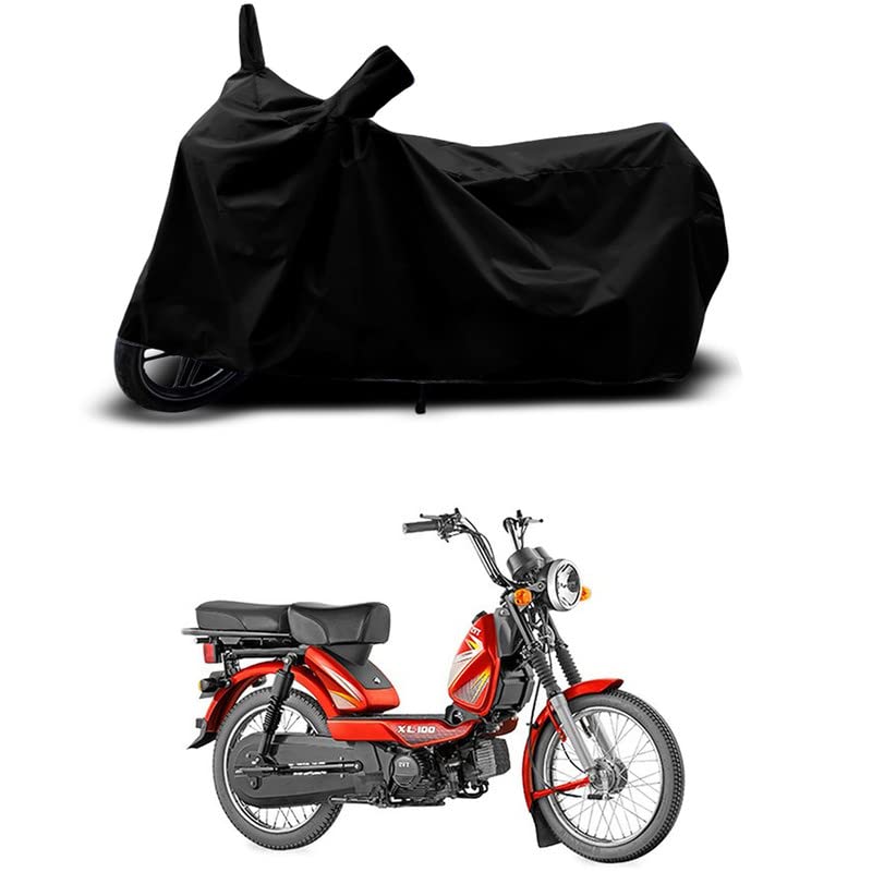 Image of 100% Scratchproof /UV-Rays /Heat Protection /Birds Dropping /Water Resistant /Dust Proof /Waterproof /Full Bike Scooty Two Wheeler Body Cover Compatible for XL100 All Varients[Black]
