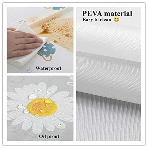 Image of PEVA Refrigerator Dust Proof Washing Machine Waterproof Cover with Storage Pockets, 24.4 inch x 70.8 inch (Fresh Green Leaf Pattern)