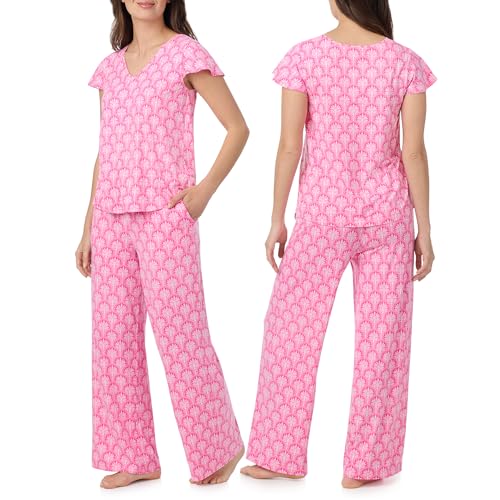 Image of Tommy Bahama Matching 2 Piece Short Sleeve Jersey Pajamas for Women Set