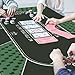 AQQA 70 x 35 Inch Poker Mat with Black Playing Cards,8-10 Players Texas Hold'em Poker Rubber Mat,Smooth Water Poker Top for Table Nonslip Portable Texas Hold'em Poker Mat,Green