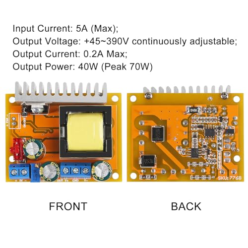2pcs DC-DC High Voltage Boost Converter 8V-32V to ±45V-390V ZVS Step-up Booster Module Capacitor Charging Power Supply Module2