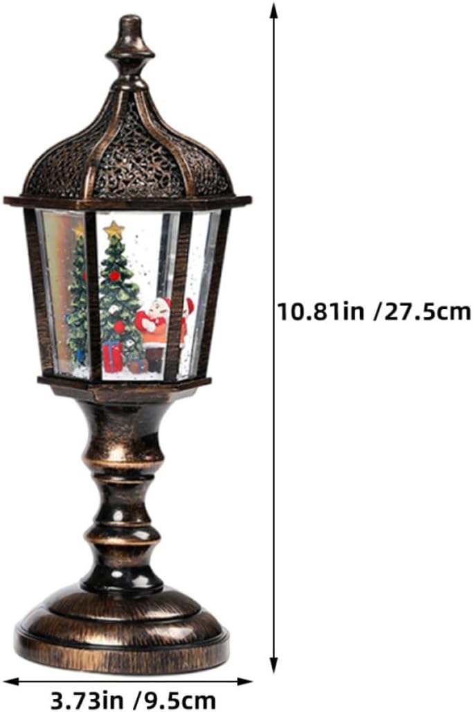 Gadpiparty 2pcs Christmas Snow Globe Lanterns with Music and Light, Resin Tabletop Decoration with USB Power Option, Versatile Festive Centerpieces for Home and Party Ambiance