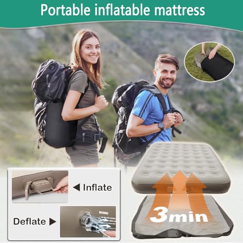 Matelas autogonflant 2 personnes pour couchage d'appoint confortable - 8