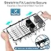 iSPECLE Small Sink Dish Drying Rack, Expandable Compact Rust Resistant Dish Drainer for RV Apartment Kitchen, Dish Rack with Lock Knob, Arms with Non Slip Rubber, 9