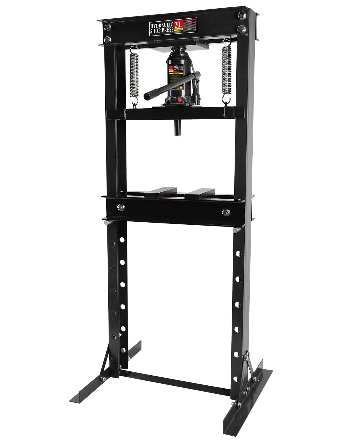 Hydraulic Press, 20 Ton H-Frame Garage Floor Adjustable Shop Press with Stamping Plates to Bend, Straighten, Or Press Parts, Install Bearings &amp; U-Joints