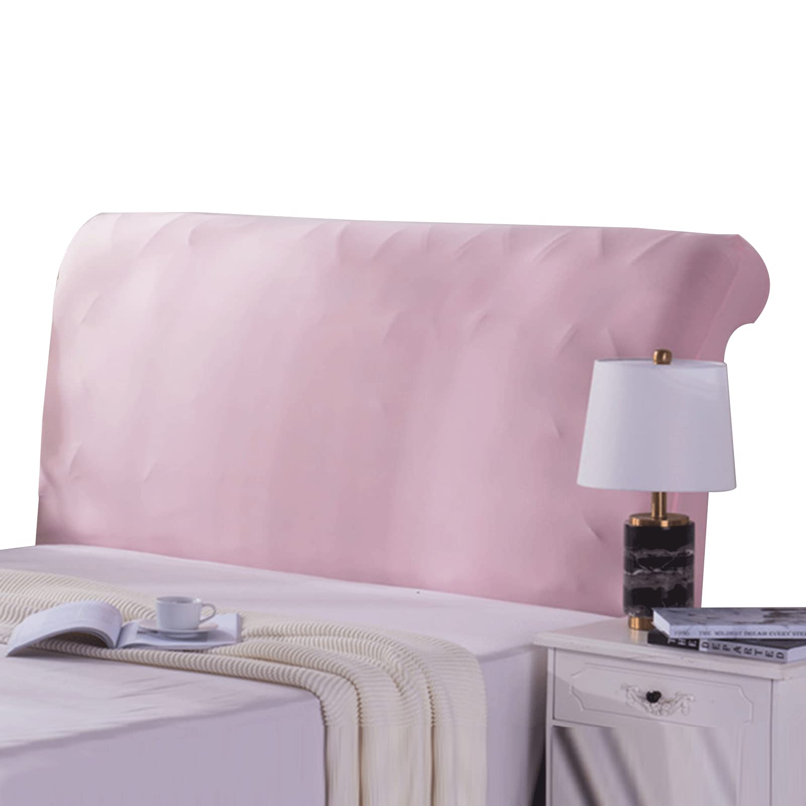 Stretch Universal Bed Head Cover/Bed Headboard Slipcover for Upholstered/Leather/Wood Headboards, All inclusive King Size Double Single Queen Head Board Covers Protector Decoration(210-240cm,Pink1) — image 1