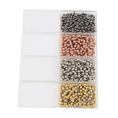 Subang 800 Pieces Map Tacks 1/8-Inch Retro Metallic Color Beads Head Marking Push Pins, 4 Colors #TOP1