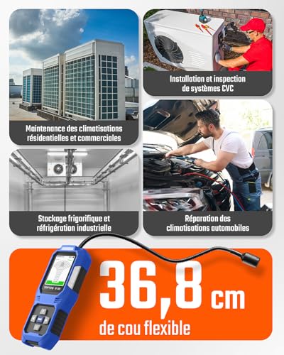 Détecteur de fuite de réfrigérant rechargeable TOPTES RT-389 contre les pertes de gaz - 7