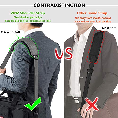 Image of ZINZ Bag Shoulder Strap, Padded Adjustable Shoulder Strap Replacement, Grey, 57 inch
