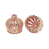 AD Beads - Abalorio con cuentas de circonita transparente chapado en metal de 18 quilates