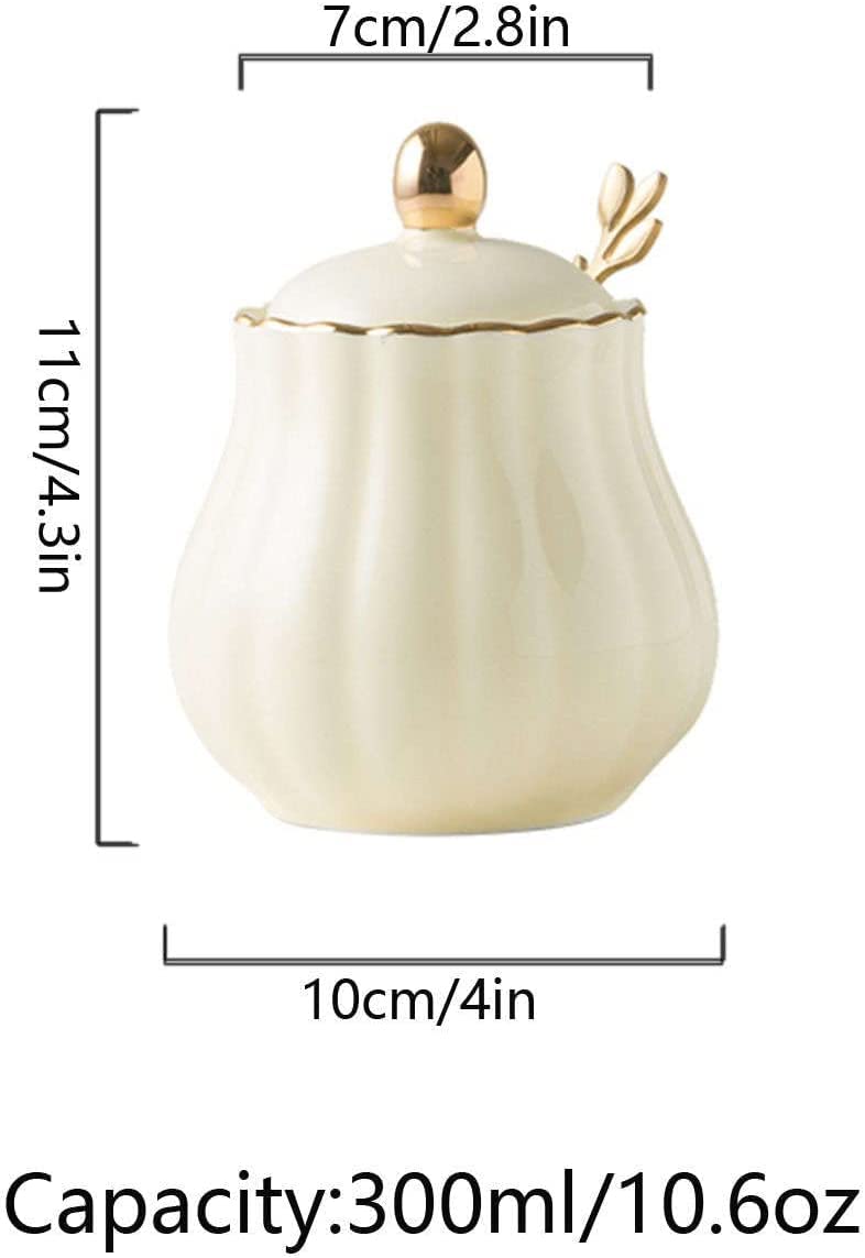 Zuccheriera in ceramica, bricco for la panna, barattolo for lo zucchero, zuccheriera con coperchio e cucchiaio, barattolo for la conservazione dello zucchero, zuccheriera, contenitore for lo zucchero,