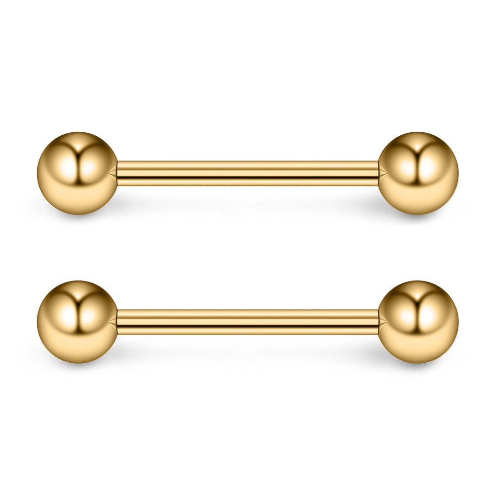 Ruifan 316L Stainless Steel Nipple Shield Barbell Ring Bar Body Piercing 14G