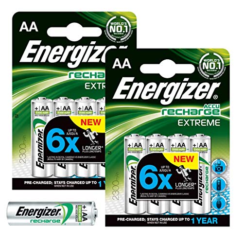 Energizer Lot de 8 Piles Rechargeables AA Extreme 2300 mAh préchargées NiMH LR6
