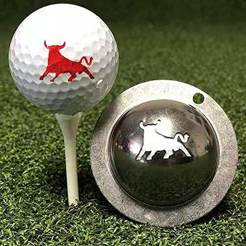 Huangbingxin Stainless Steel Tin Cup Golf Ball Custom Marker Stencil Animalcute Pattern Alignment Tool (C) 2.36 X 2.36Inch #TOP2