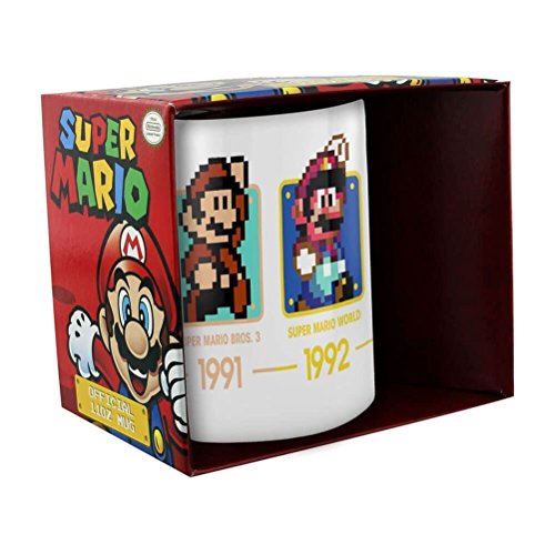 Pyramid International Super Mario (Dates) Official Boxed Ceramic Coffee/Tea Mug, Paper, Multi-Colour, 11 X 11 X 1.3 Cm #TOP4