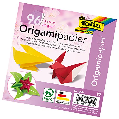 Folia 9160, Papel para origami (96 hojas de 19 x 19 cm, )