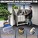 KANIS Professional Dog Washing Station - 304 Stainless Steel Pet Wash Sink & Grooming Bathtub w/Shower, Floor Grates and Storage for Large, Medium & Small Pets (50