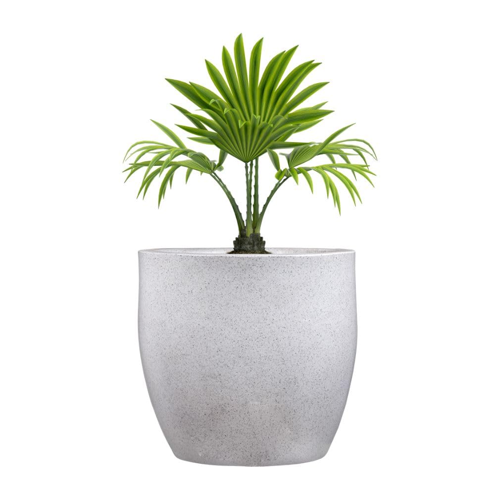 Go Hooked Pluto White Indoor Planter Pot 24 Inch | Lightweight Modern Round Plant Pot for Living Room, Balcony & Office | Decorative Polymer Pot for Live & Artificial Plants-image-25