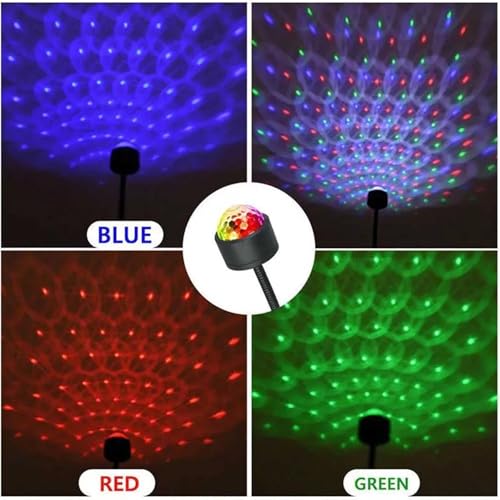 Image of USB Star Night Light Projector and Mini Disco Ball Light, Adjustable AUTO ROOF Interior CAR Ceiling Lights, Flexible Atmosphere Strobe Light Decorations for Bedroom CAR Party Ceiling