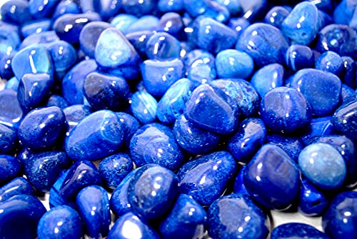 Image of Blue Onyx Pebbles for Decoration - Pebbles Stones for Fish Tank Aquarium, Fountain, Table Decor - Decorative Stones and Pebbles for Home /Garden Decor (2.9 Kgs, Blue Onyx)