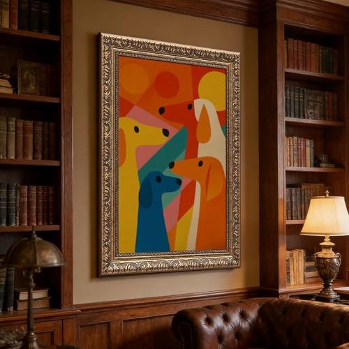 Impression toile chien géométrique art abstrait décoration murale premium - 3
