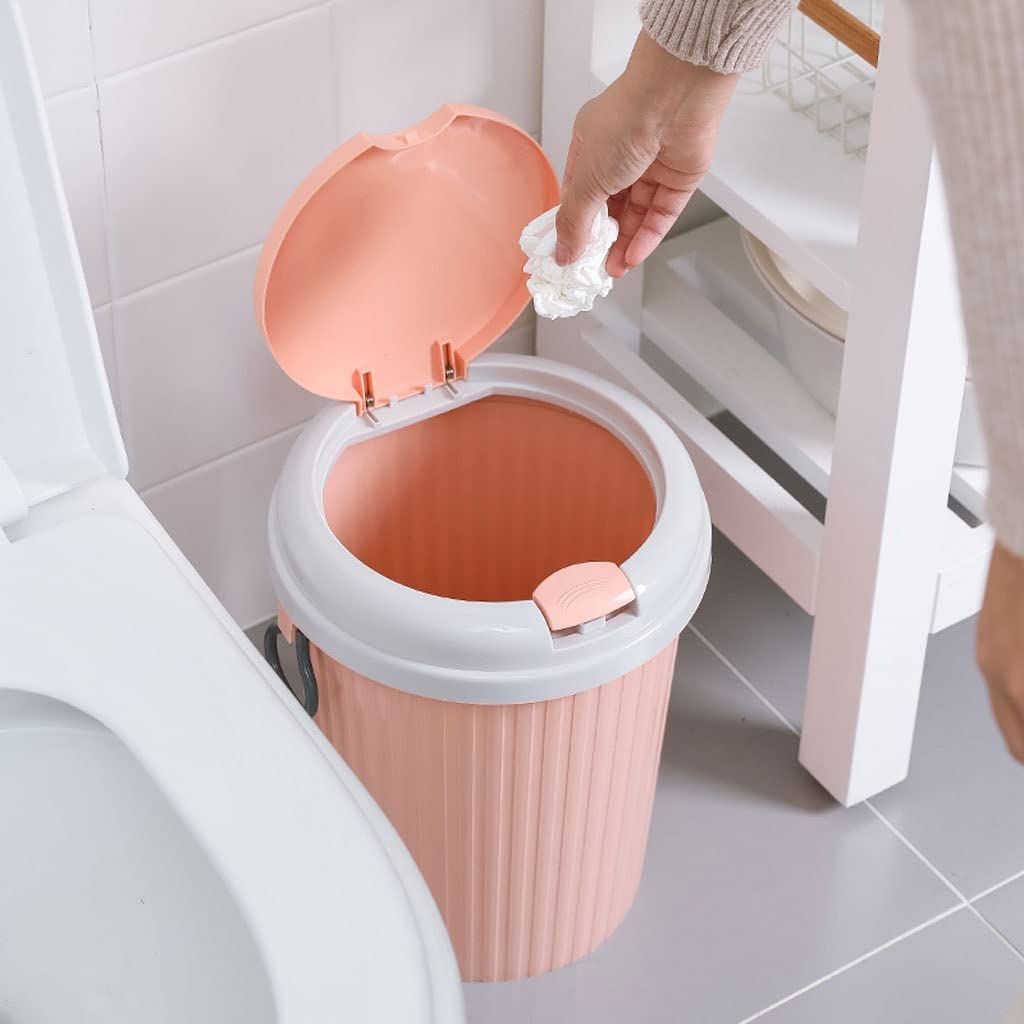 Kosz na Śmieci Sypialni Koszszt na śmieci z pokrywką push, plastikowe śmieci mogą łazienki kosz na śmieci kosza kosz na śmieci z sypialnią na push górną pokrywę Kosz na Śmieci Biura (Color : D, Size