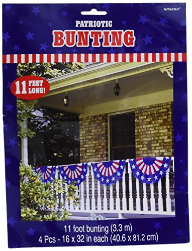 Amscan 226000 Patriotic Bunting Party Garland, 11' x 16