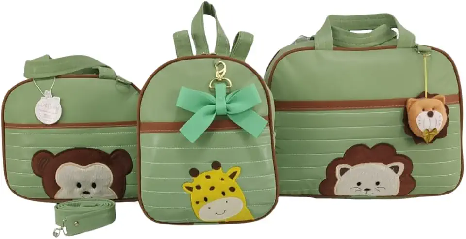 BOLSA MATERNIDADE MENINO 3 PEÇAS SAFARI (VERDE)