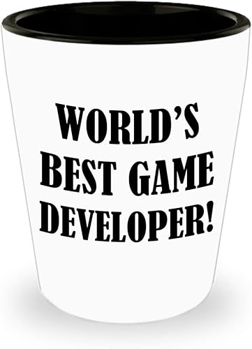 Cute Gifts Idea for Game Developer Designer Shot Glass Tequila Shotglass Novelty Drinkware - Video Gaming Design Dev Team Development Funny