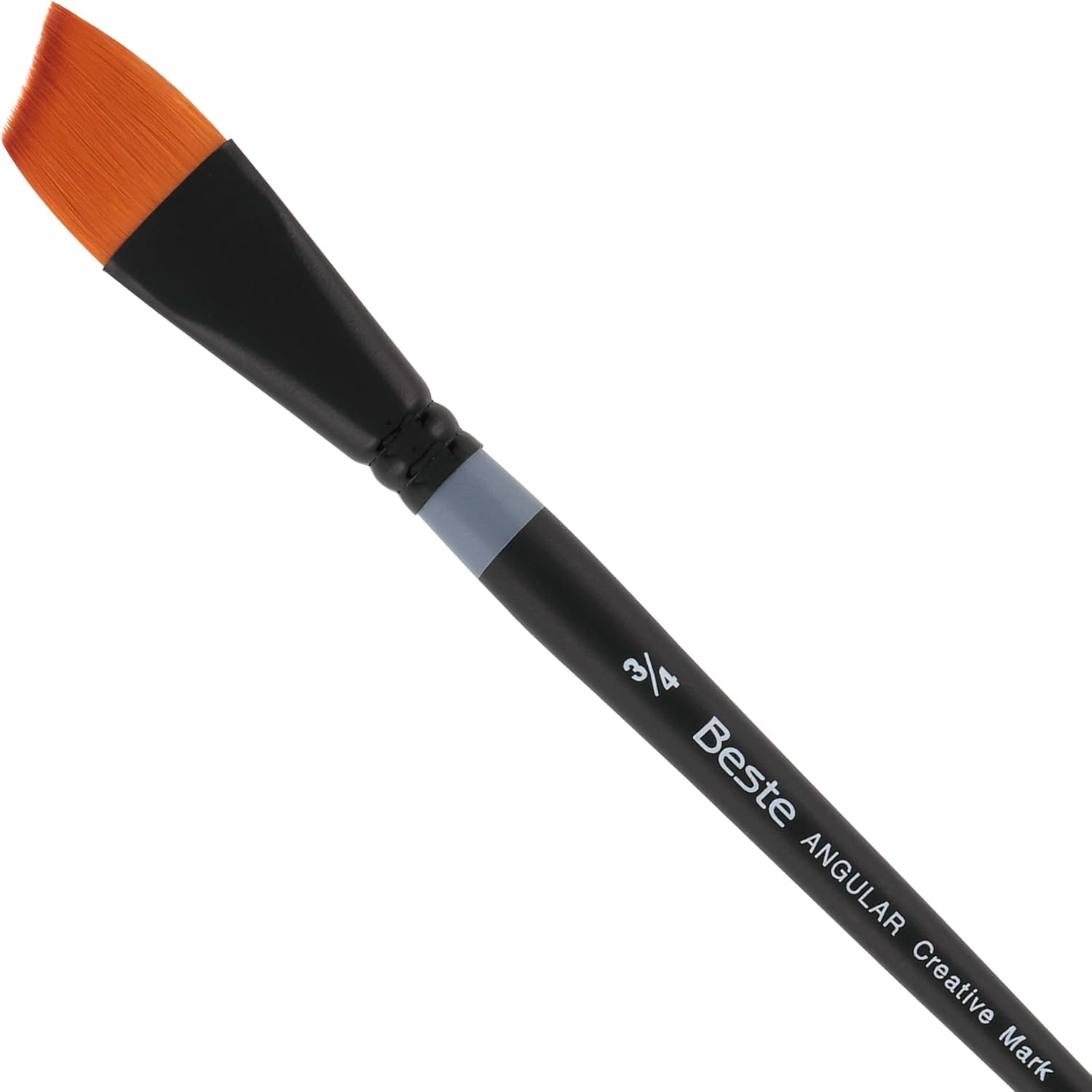 Creative Mark Beste Golden Taklon Angular, 3/4" Artist Paint Brush, Professional Watercolor Brushes, for Acrylic Painting, Short Handle, Sharp Edges, Hand-Tied & Shaped