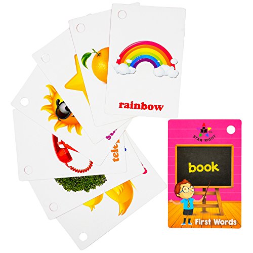 Star Right First Words Flash Cards With Realistic Art, 36 Cards, With 1 Ring, For Ages Pre-K & K #TOP2