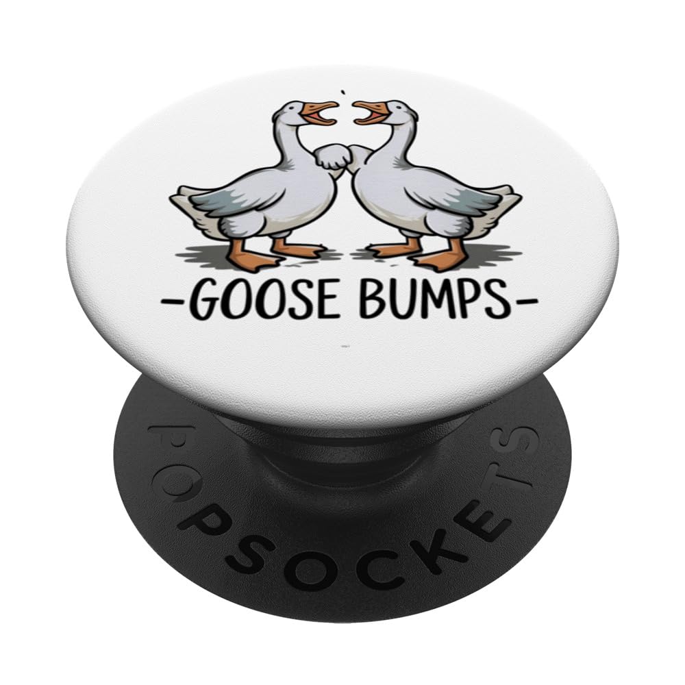 Funny Goose Bumps Fist Bumps PopSockets Swappable PopGrip, Black