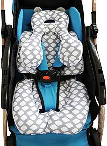 Eyand Baby Head Body Support Stroller Cushion - Comfortable Car Seat Insert Cushion, Baby Pushchair Seat Liners Create Support for Tiny Baby in Car Seat, Pram, Pushchair,Baby Carrier(Grey Star)