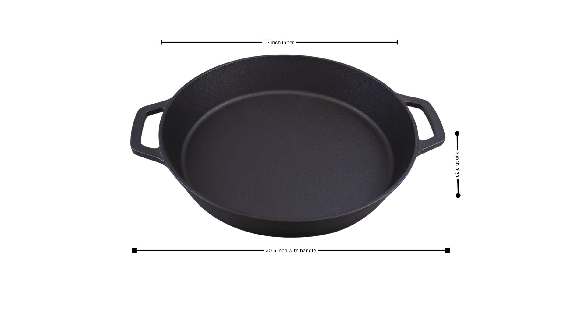 Home VSS Large Pre-Seasoned Cast iron Skillet 17