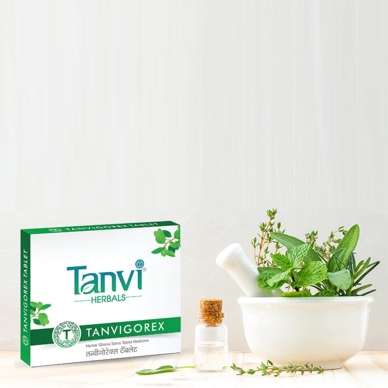 Tanvi Herbals-Tanvi Essential Unisex Tanvigorex Tablets | Natural material wellness supplement herbal herbal daily health energy and tonic for weakness - pack of 6. 30 x 6 | 180 tabs Tanvi Herbals-Tanvi Essential Unisex Tanvigorex Tablets | Natural material wellness supplement herbal herbal daily health energy and tonic for weakness - pack of 6. 30 x 6 | 180 tabs