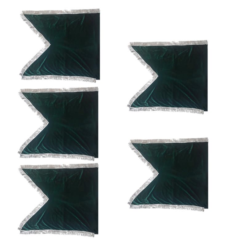Pack of 5 Green V-Shape Shiny Velvet Religious Islamic Flag, Moharram Flag Alam with Metallic Silver Border for House & Religious Purpose (0.5 mtr X 0.75 mtr) (19 x 29 inches) by Dulhan Enterprises-image-30